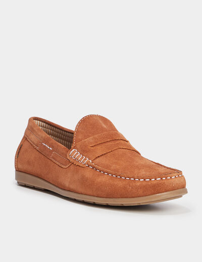 Mocassins en cuir marron clair homme