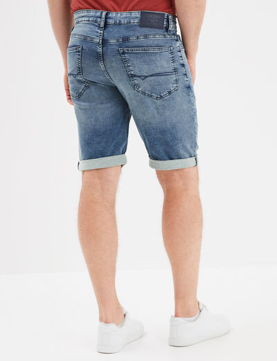 Bermuda droit à coulisse en jean Creeks denim stone homme
