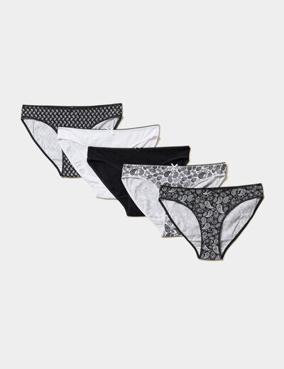Lot 5 culottes coton noir femme