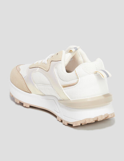 Baskets running bi-matière Creeks blanc femme