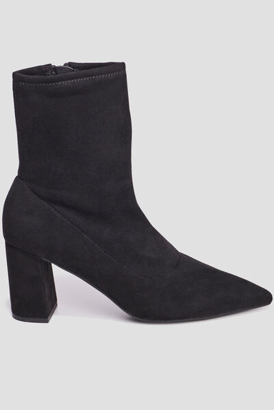 Bottines à talons bouts pointus noir femme