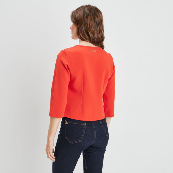 haut manches 34 rouge femme Haut manches 3/4 rouge femme