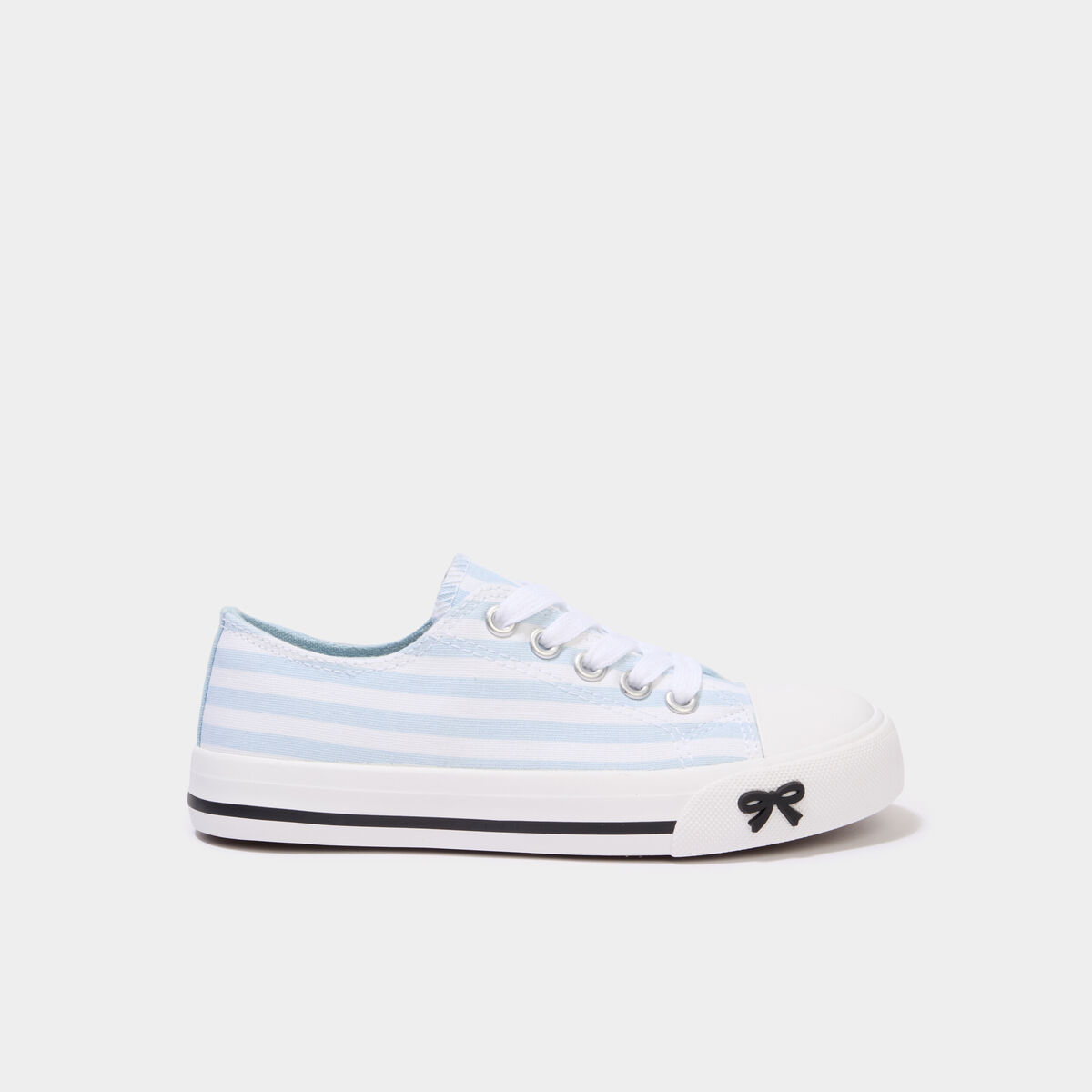 Tennis basses en toile bout renforc&eacute; bleu fille