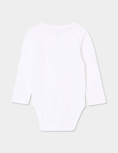 Body US coton Monsieur Caca x La Halle blanc bébé garçon