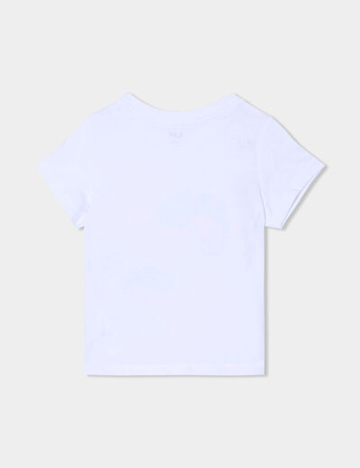 T-shirt manches courtes col rond coton blanc bébé garçon