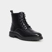 Bottines zipp&eacute;es effet similicuir noir homme