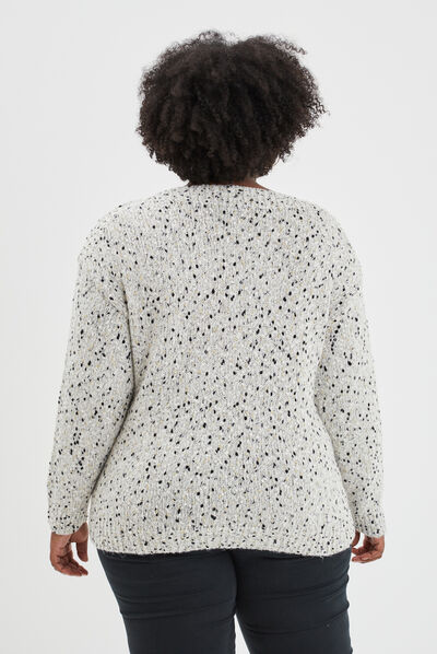 Pull col rond bateau blanc femme grande taille