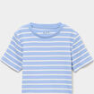 T-shirt marini&egrave;re manches courtes bleu pastel fille