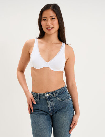 Soutien-gorge foulard coton majoritaire blanc femme