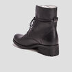 Bottines à lacets en cuir fourrées noir femme