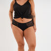 Shorty coton majoritaire avec dentelle noir femme grande taille