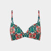 Haut de maillot push up coordonnable bleu p&eacute;trole femme