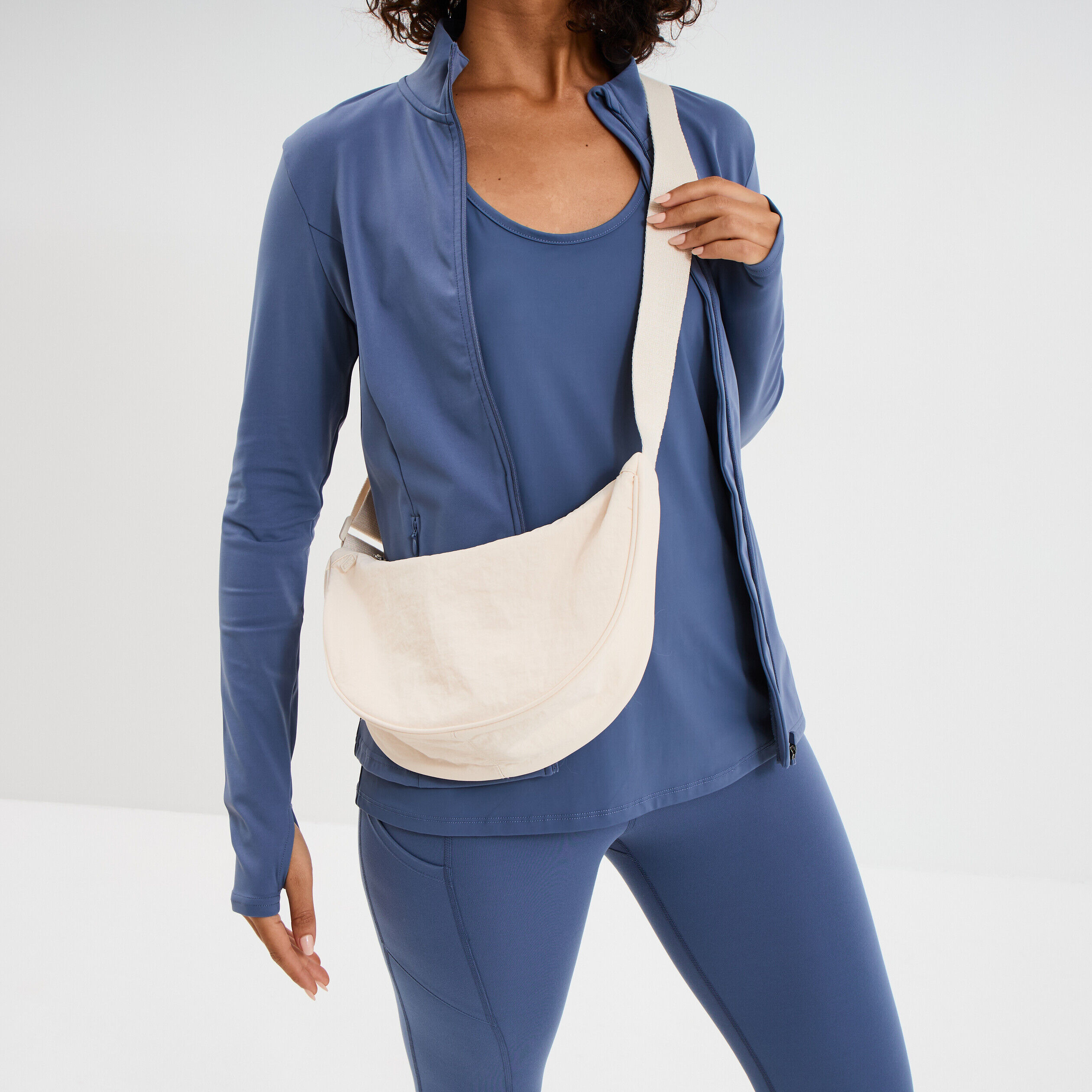 Sac banane en bandoulière ivoire femme