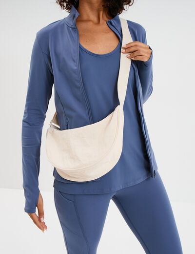 Sac banane en bandouli&egrave;re ivoire femme