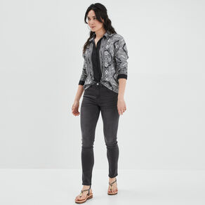 Chemise manches longues noir femme
