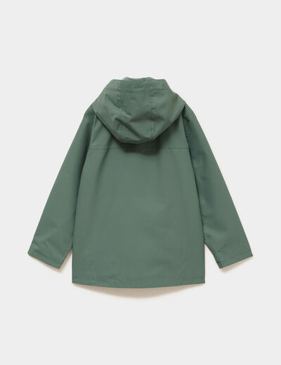 Imperm&eacute;able coupe-vent &agrave; capuche vert kaki fille