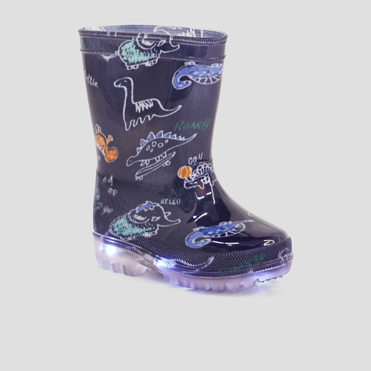 Bottes de pluie lumineuses bleu marine b&eacute;b&eacute; gar&ccedil;on