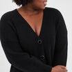 Gilet boutonné à col en V noir femme grande taille