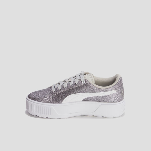 tennis plateformes a lacets puma gris argent fille Tennis plateformes à lacets Puma gris argent fille