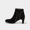 Bottines effet su&eacute;dine &agrave; talons noir femme