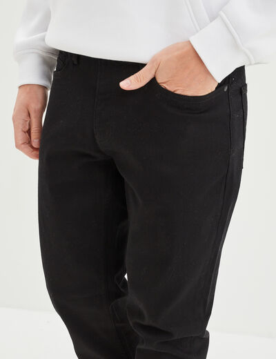 Jeans straight avec 5 poches denim noir homme