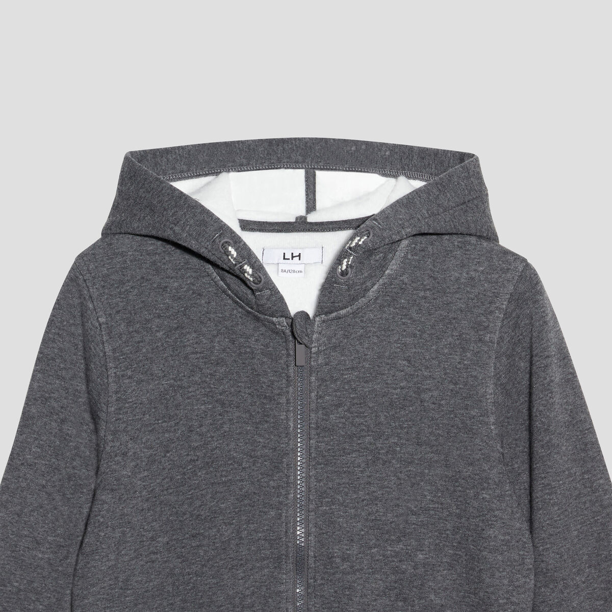 Sweat zippé à capuche gris garçon