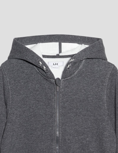 Sweat zippé à capuche gris garçon
