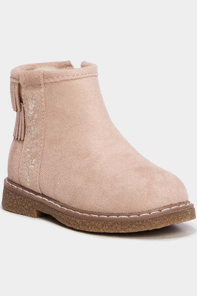 Boots fourr&eacute;es &agrave; franges ivoire b&eacute;b&eacute; fille