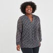 Blouse fils métallisés manches longues noir femme grande taille