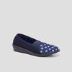 Chaussons emboîtants compensés bleu femme