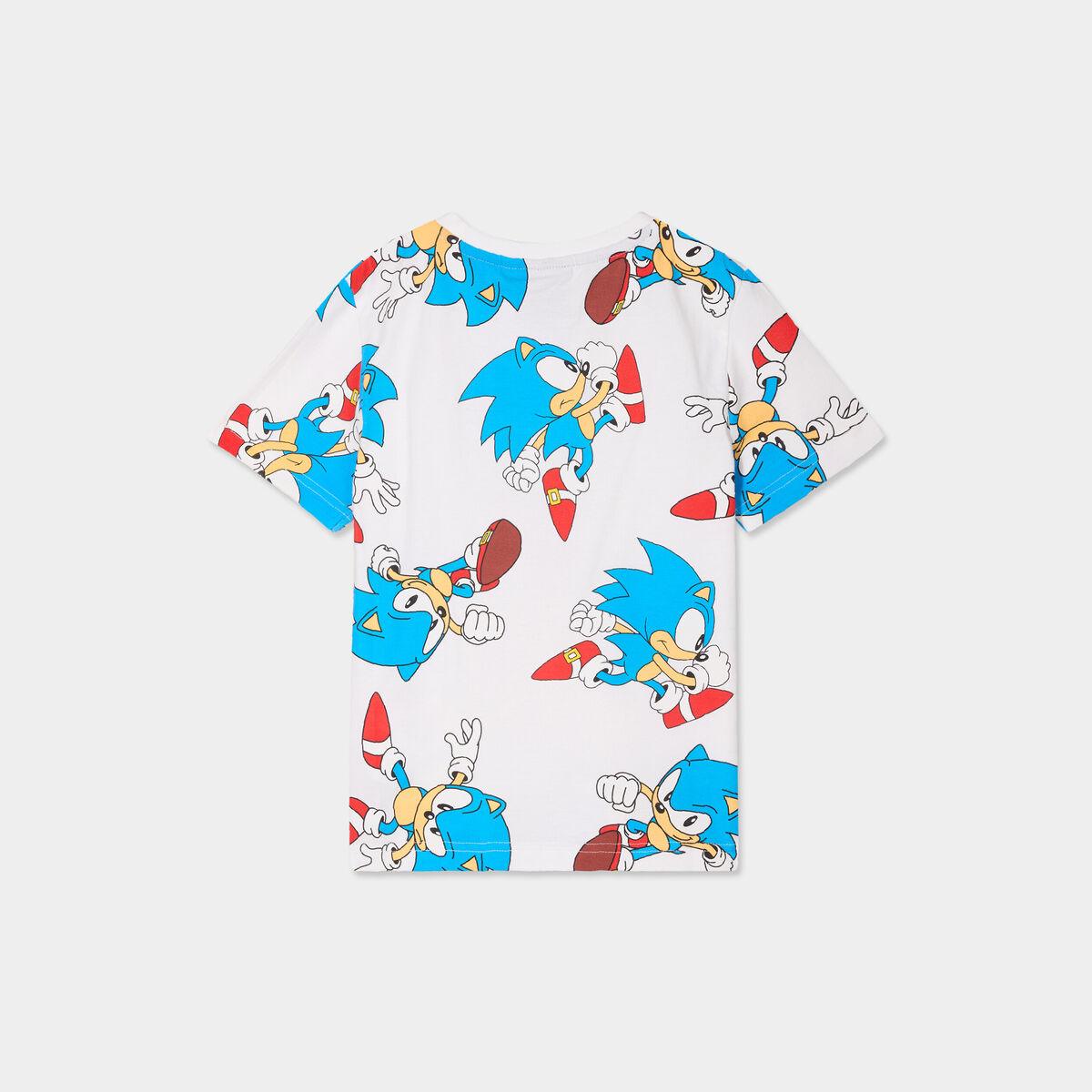 Ensemble pyjama short coton Sonic blanc gar&ccedil;on