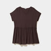 Robe courte fluide manches courtes marron fonc&eacute; femme