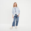 Chemise en lin mélangé bleu lavande femme