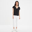 Pantacourt slim 5 poches blanc femme
