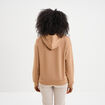 Sweat hoodie manches longues à capuche taupe femme