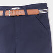 Short droit ceinturé bleu marine garçon