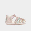 Sandales en cuir Kickers Bigkro rose bébé fille