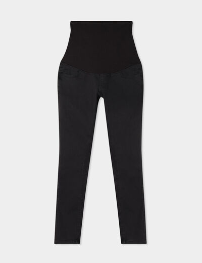 Jegging grossesse confort avec bandeau denim noir femme maternité