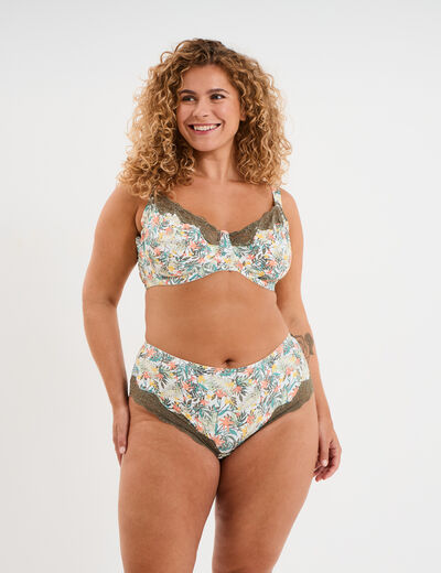 Shorty microfibre blanc femme grande taille