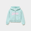 Sweat zipp&eacute; &agrave; capuche vert pastel fille