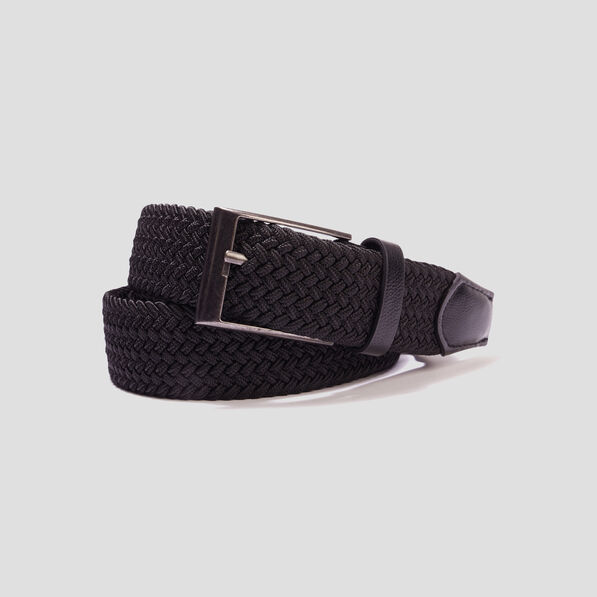 Ceinture tressée noir homme