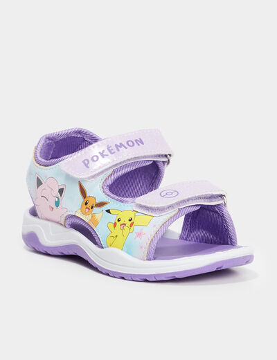 Sandales scratchs et paillettes Pokémon violet fille