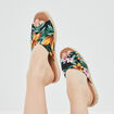 Mules avec brides croisées en toile multicolore femme