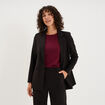 Blazer ajust&eacute; mi-long 1 bouton noir femme