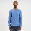 Pull en maille textur&eacute;e col rond bleu homme