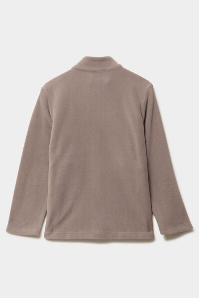 Veste polaire zipp&eacute; col montant gris gar&ccedil;on