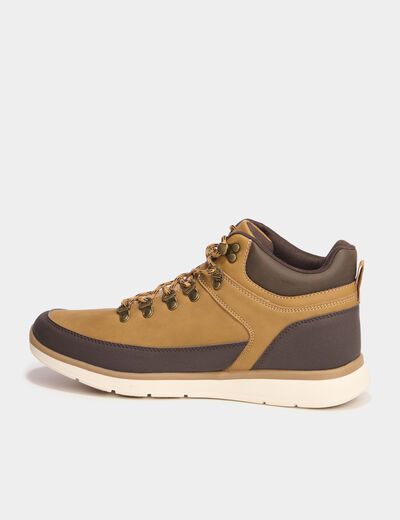 Bottines montantes &agrave; lacets marron clair homme