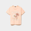 T-shirt manches courtes coton orange fluo femme