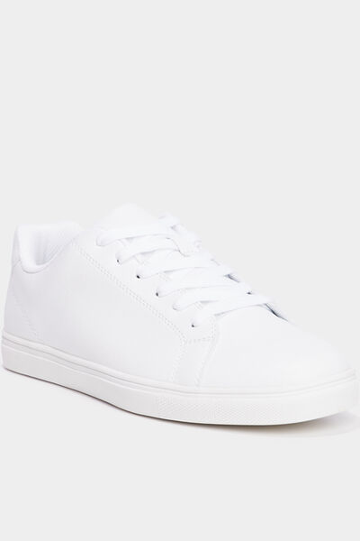 Baskets plates blanc homme