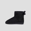 Bottines fourr&eacute;es noeud effet satin noir fille